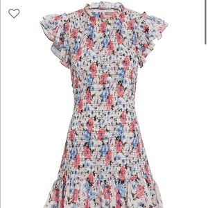 VERONICA BEARD Cici Ruched Floral Mini Dress, size 6